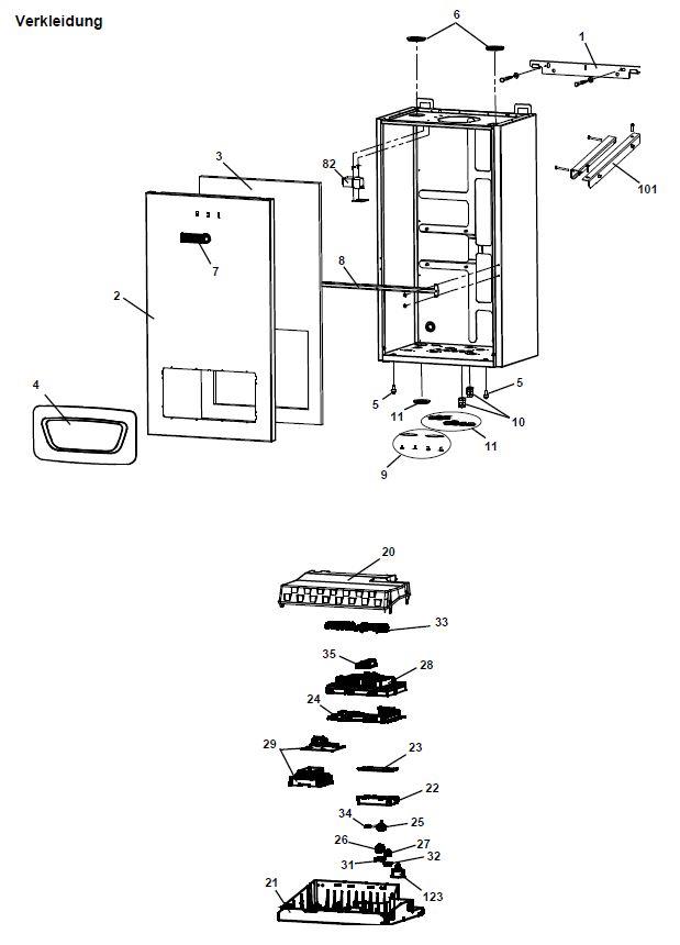 Schéma éclaté Vue Principale — Remeha ECOTHERM PLUS WGB 38 H (2015 - 2018)
